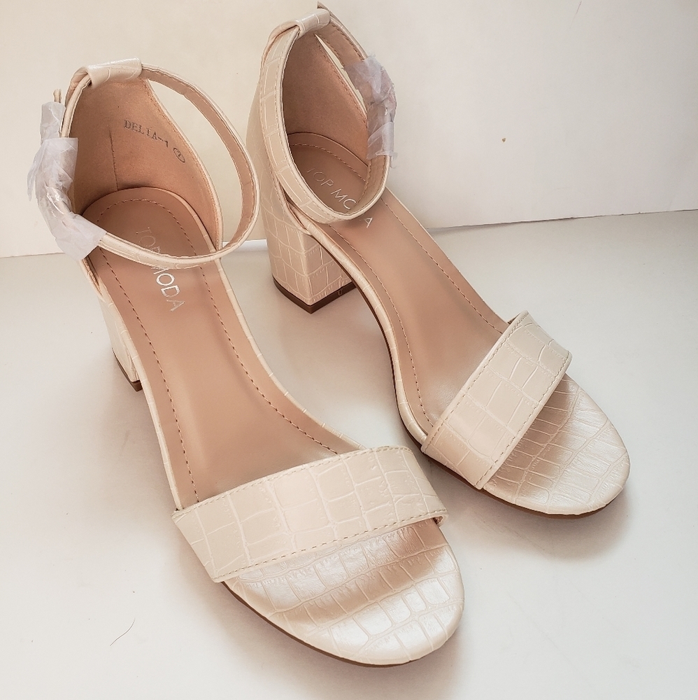 Snake Style Block Heels